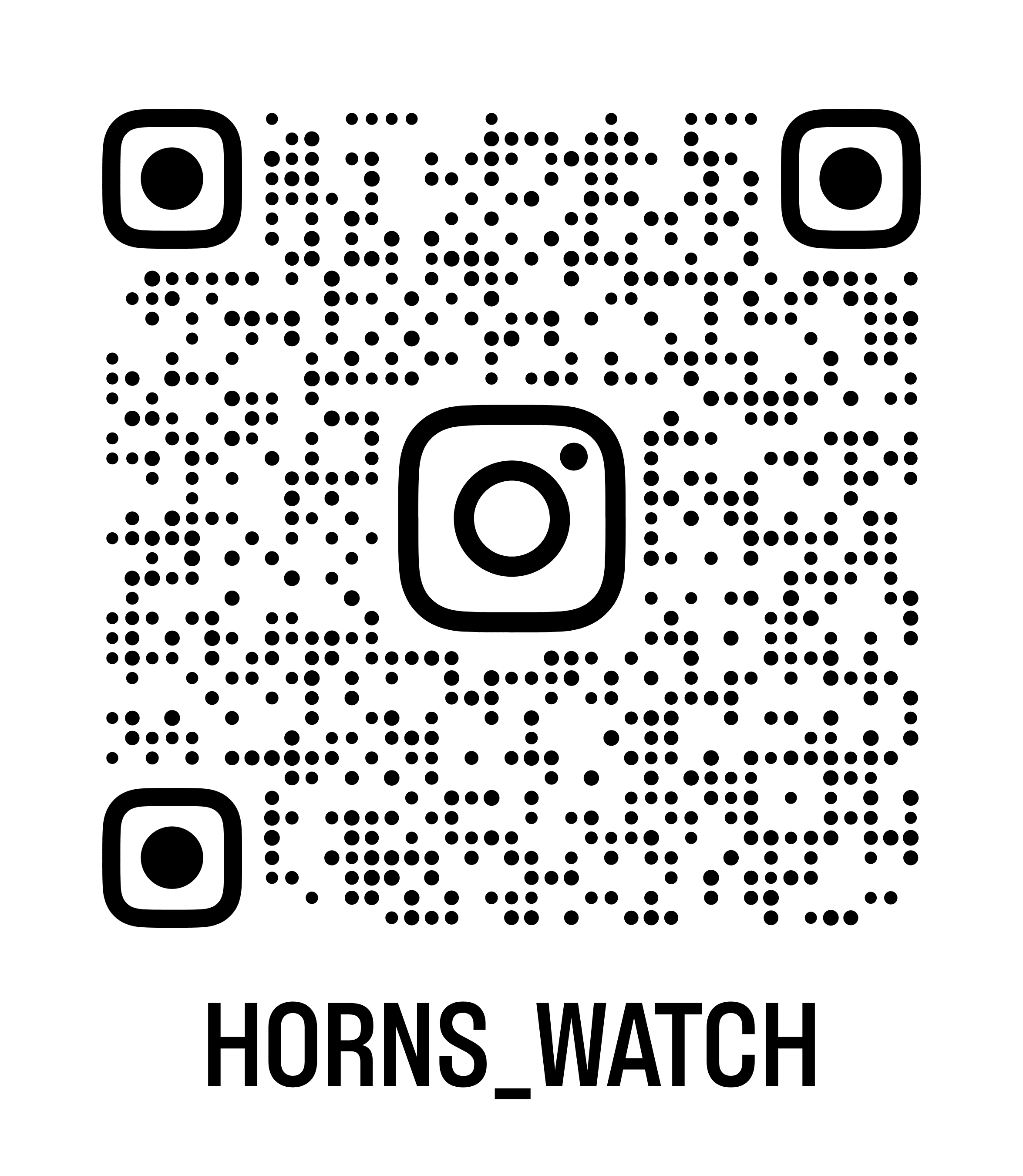 QR code Horns watch qui redirige vers Instagram